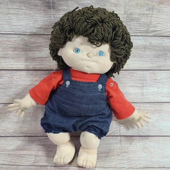 Dimple Doll Company Other - Vintage Dimple Doll Company Cloth Dolly Brown Hair Blue Eyes Freckles Outfit 18"